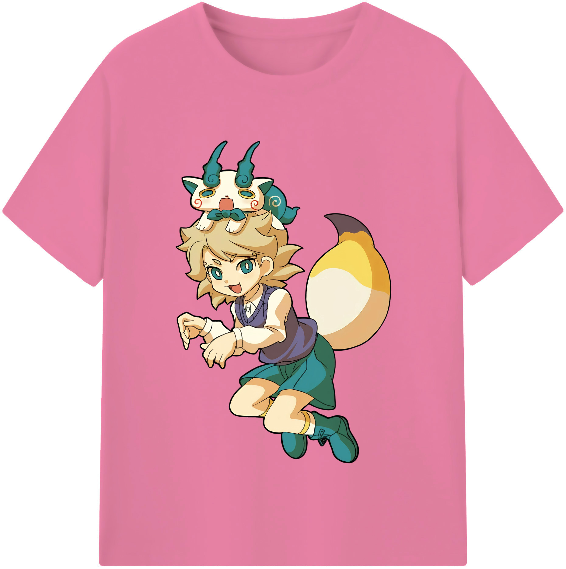 （画像用） 妖怪ウォッチ Yo-kai Watch 綿100％半袖Tシャツ（フロントプリント）